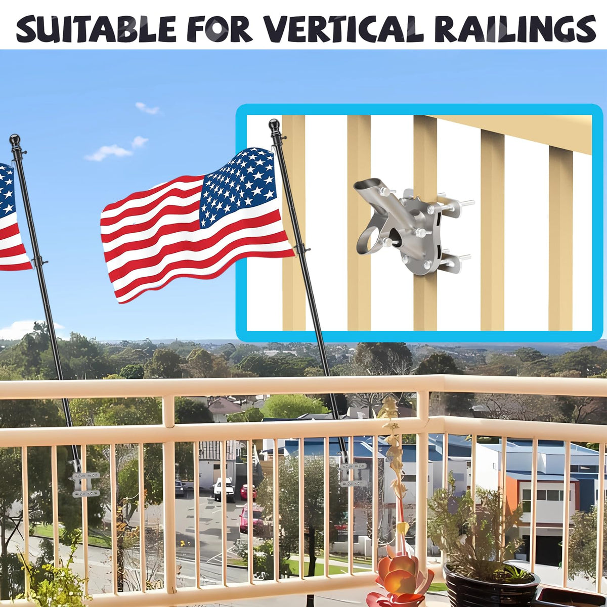 Aluminum Flag Pole Bracket for 1" Diameter Flagpole M996135