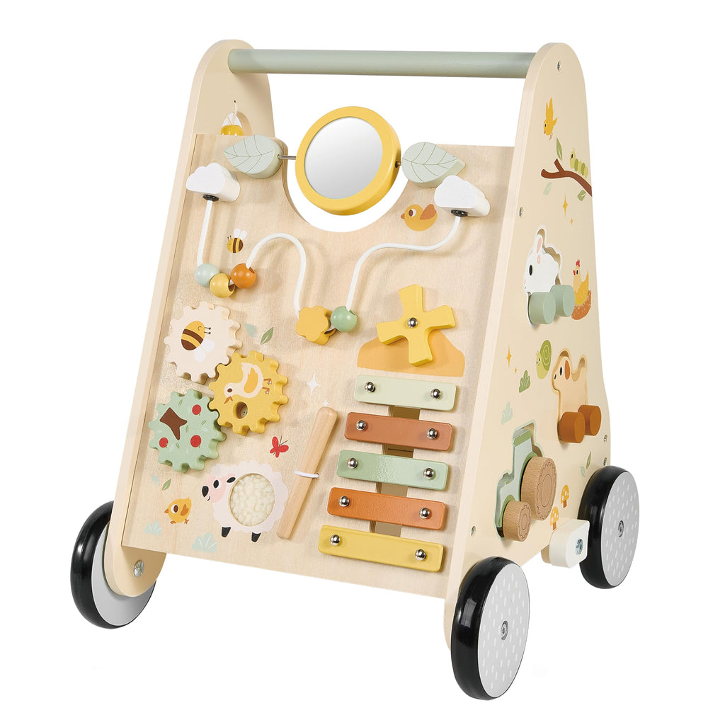 Wooden Baby Push Walker with Activity Center E960