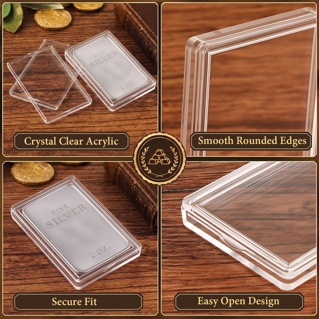 60 Pcs Silver Bar Holder Case A13152