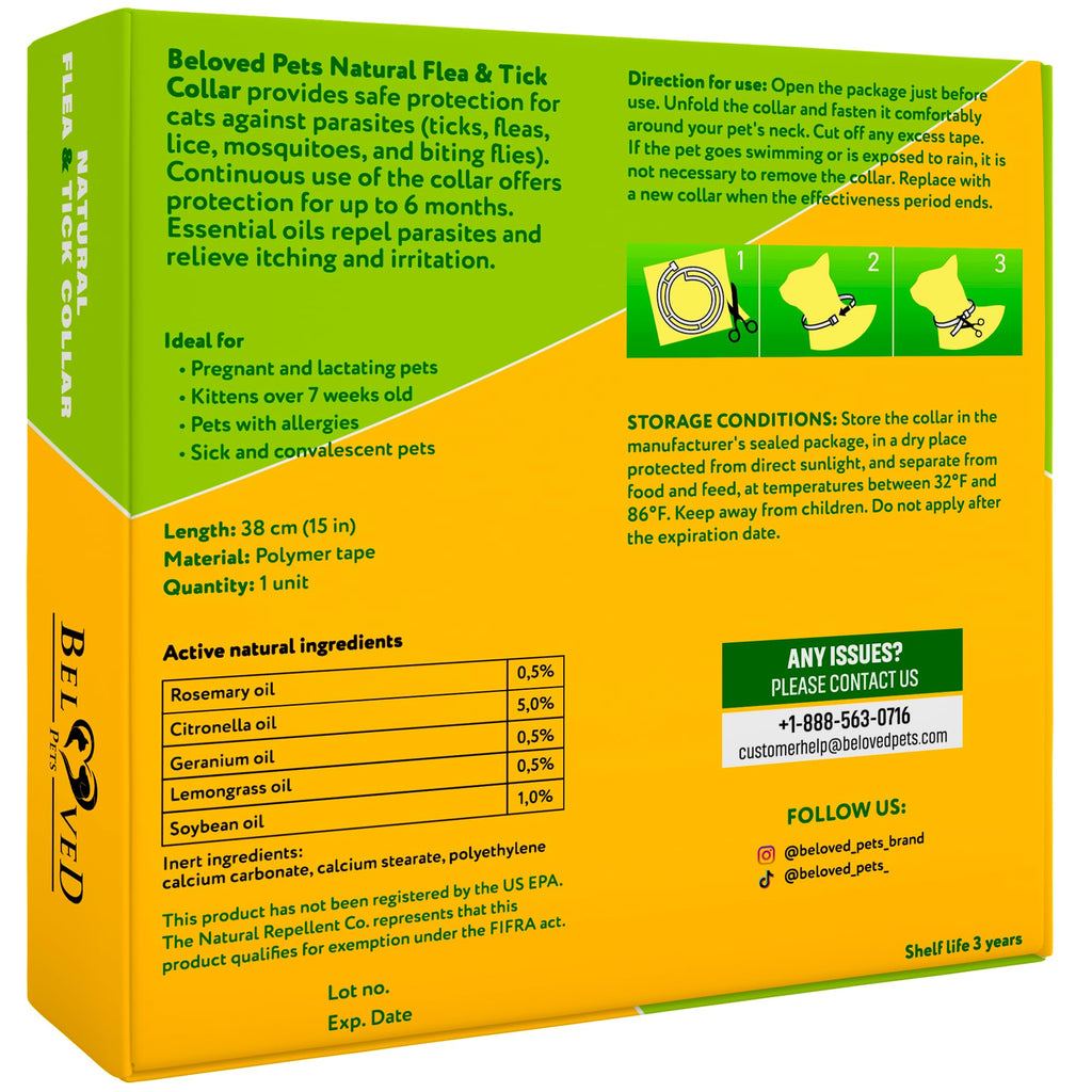 Natural Flea & Tick Collar for Cats 1 Pack R8926