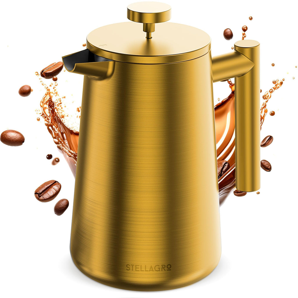 Stainless Steel Double Wall Insulated French Press 34 Oz V901