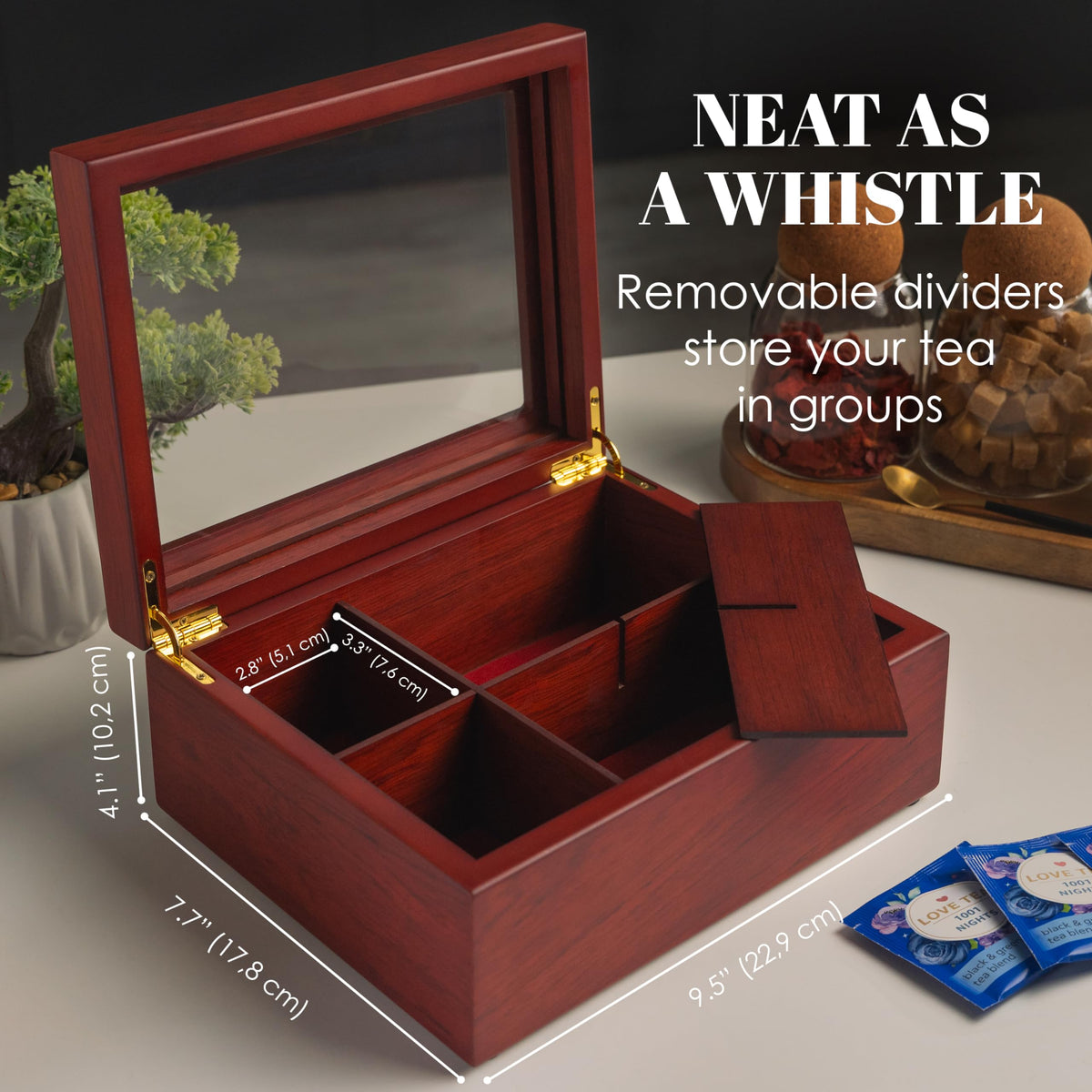 Wooden Tea Bag Organizer I7120
