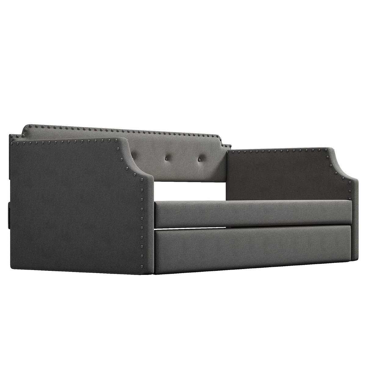 Twin Tufted Upholstered Daybed with Trundle Q539