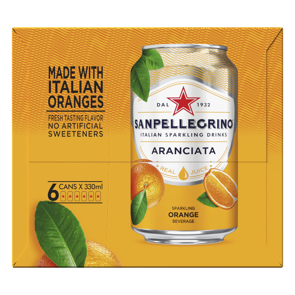 Orange Italian Sparkling Drinks, 11.15 Fl Oz Cans, 6 Pack C4206