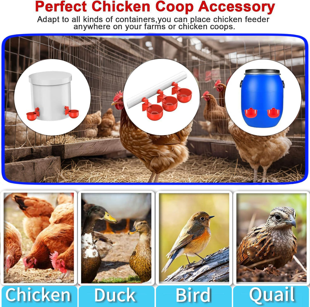 24 Pack Automatic Chicken Waterer Cups Kit A104