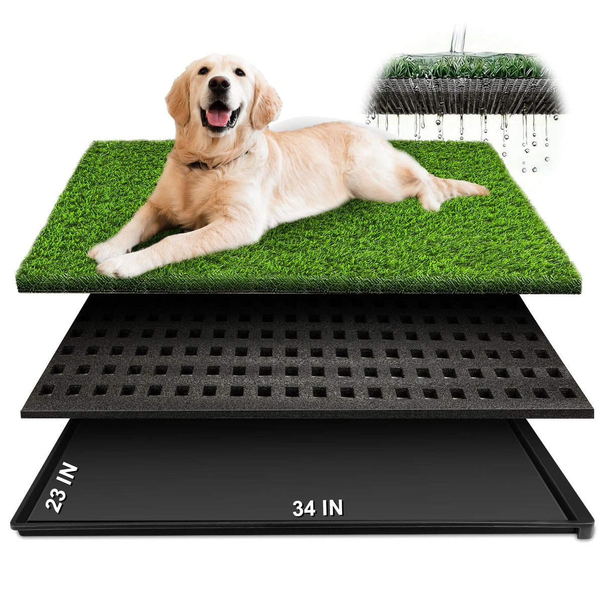 34''X23'' Artificial Turf Dog Grass Pad with Tray R379340