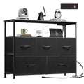 Black 5 Drawer Fabric Dresser K695
