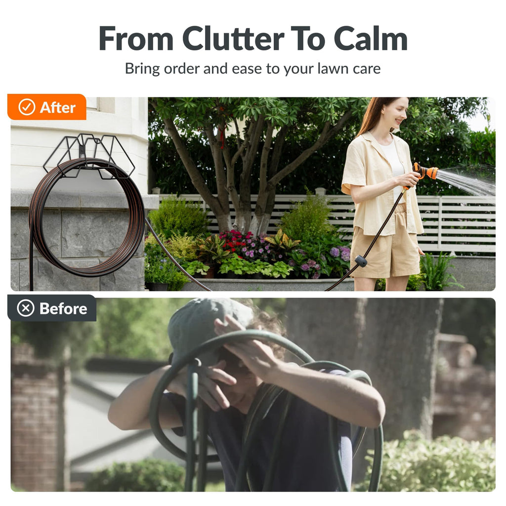 Garden Hose 100ft and Wall-Mount Garden Hose Holder Z802802