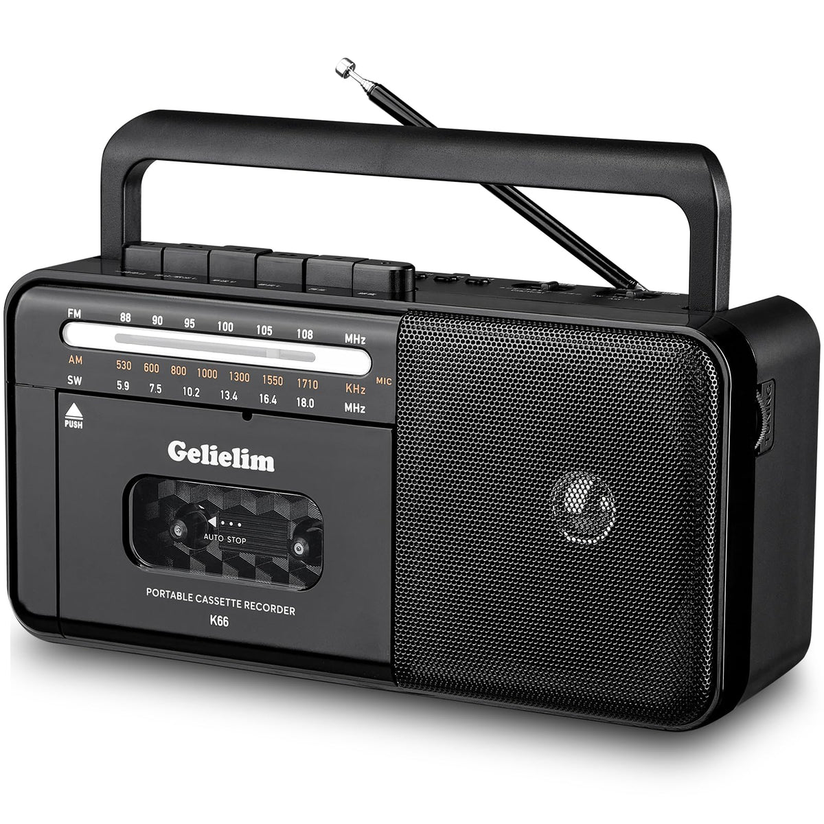 Cassette Tape Player Bluetooth Boombox AM/FM/SW Radio Stereo D2418