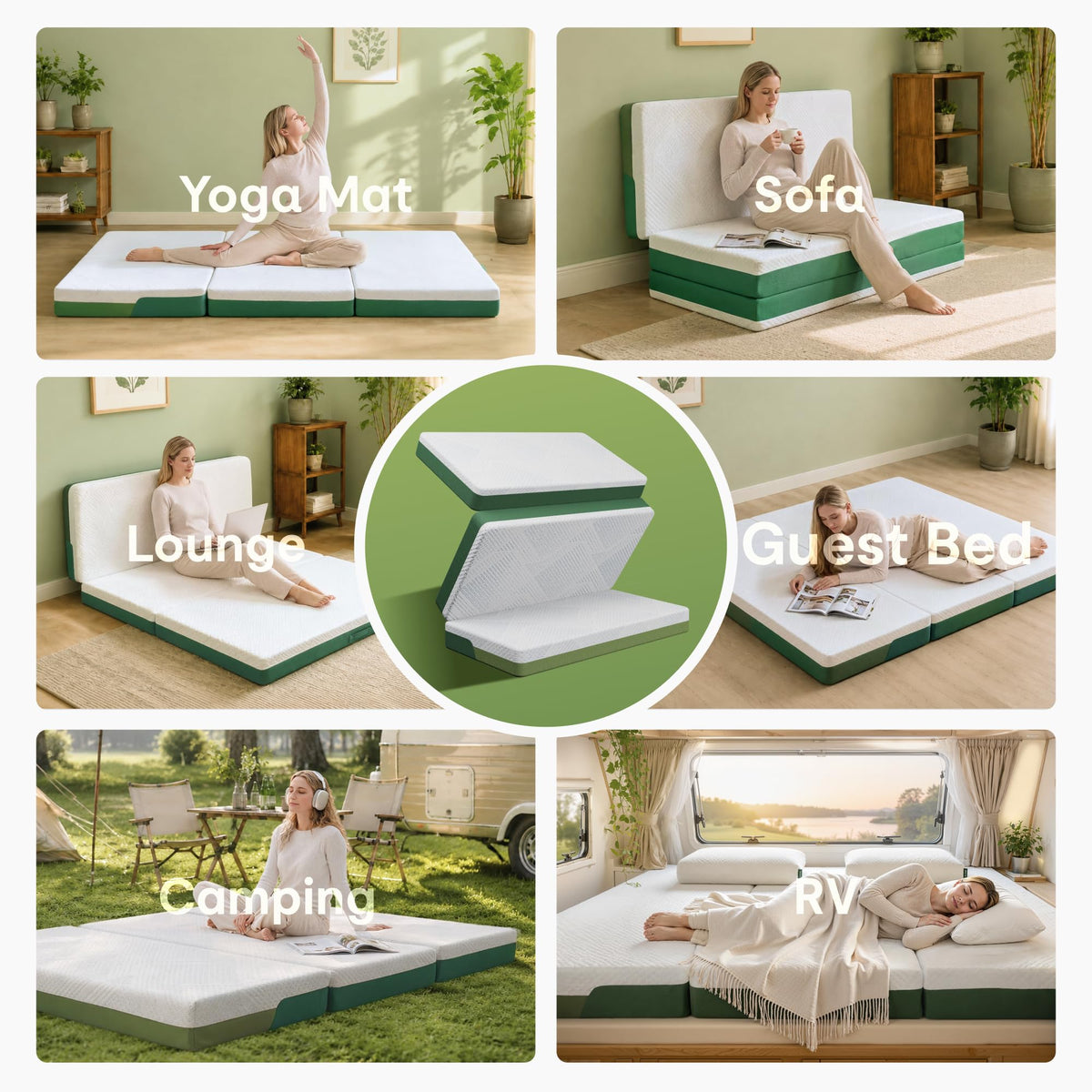 Tri-Fold Mattress Full 6 Inch Memory Foam X42036