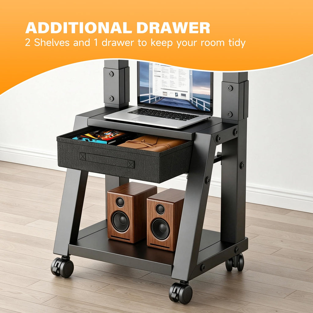 Heavy Duty TV Cart on Wheels with Drawer C884652