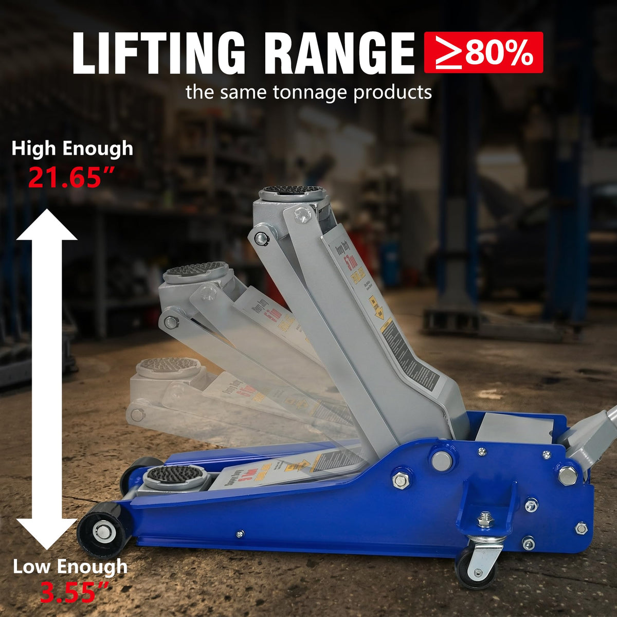 5Ton Low Profile Dual Piston Hydraulic Floor Jack F7199