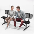 6 Ft Portable Metal Bench with Back S574