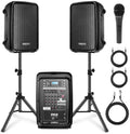 300 W Portable Wireless Bluetooth PA Speaker DJ Mixer Bundle D21801