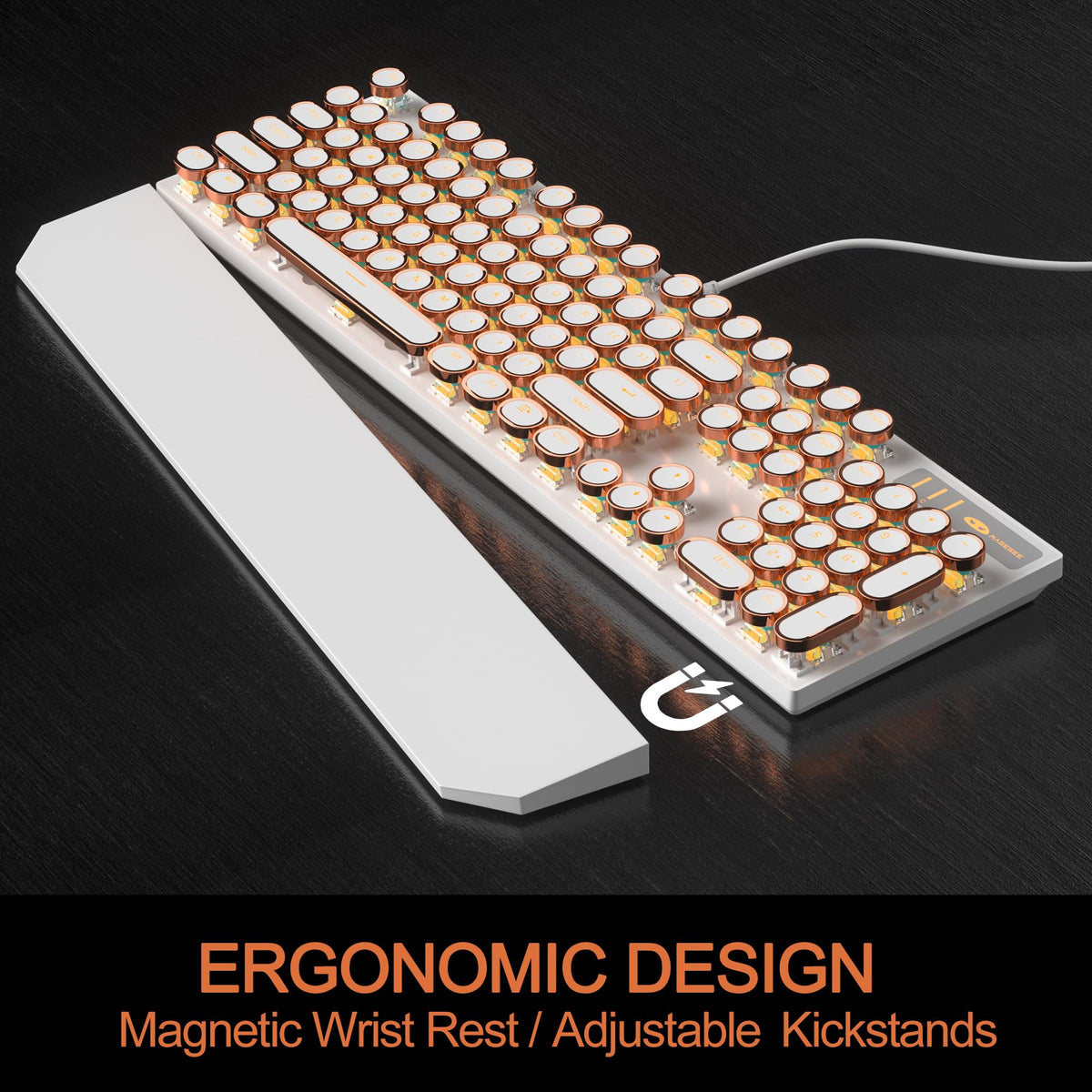 Wired Mechanical Gaming Keyboard with Magnetic Wrist Rest K4039