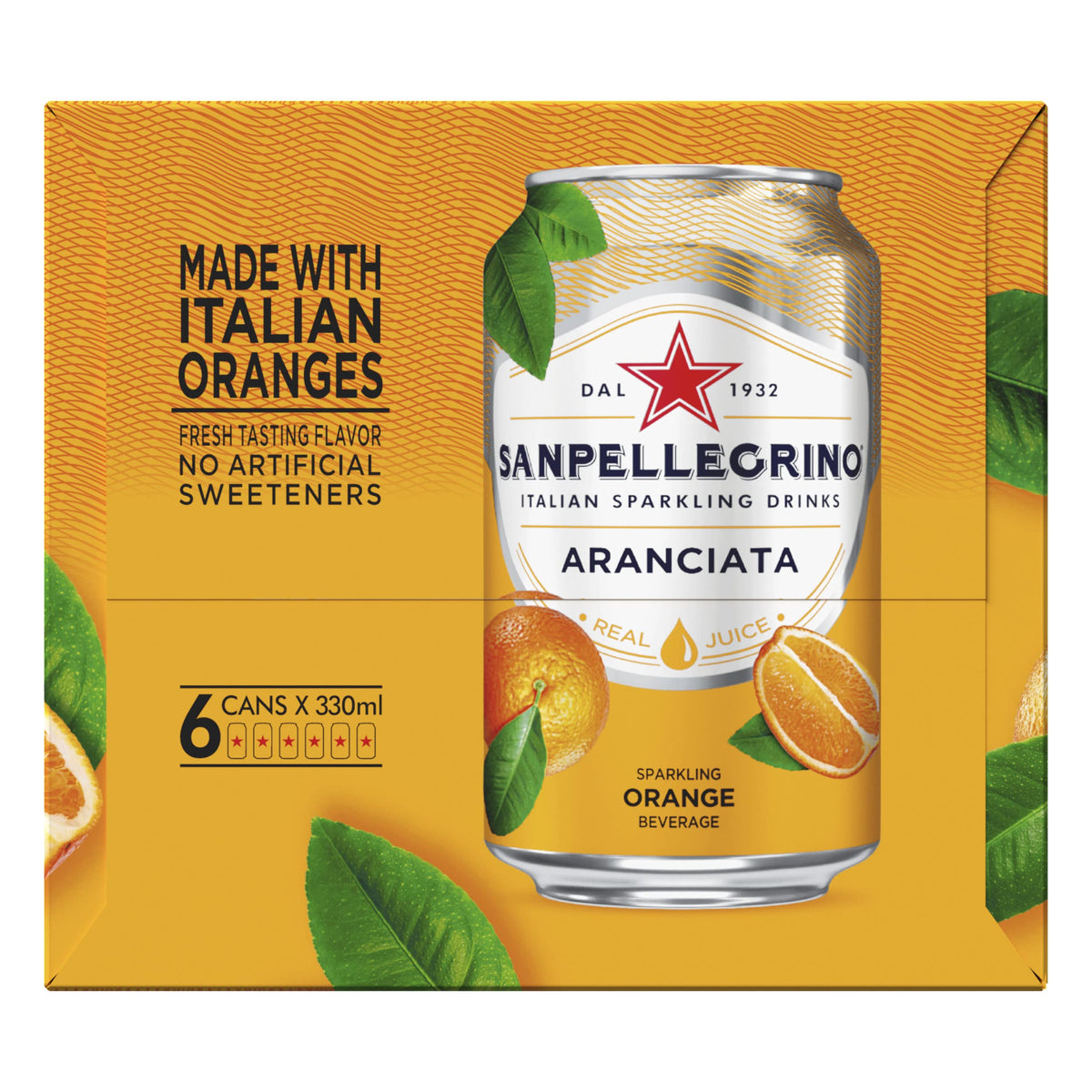 Orange Italian Sparkling Drinks, 11.15 Fl Oz Cans, 6 Pack C4206