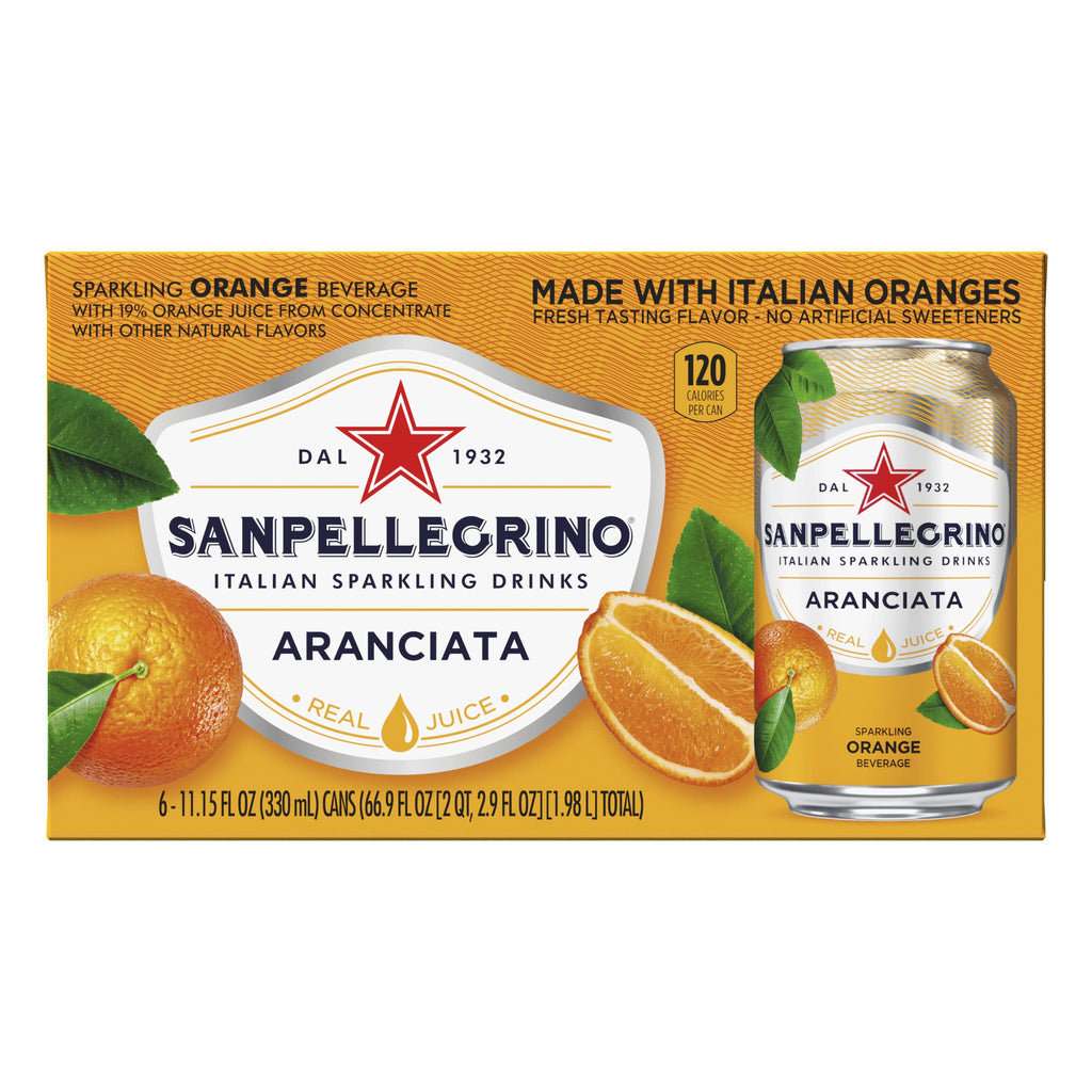 Orange Italian Sparkling Drinks, 11.15 Fl Oz Cans, 6 Pack C4206