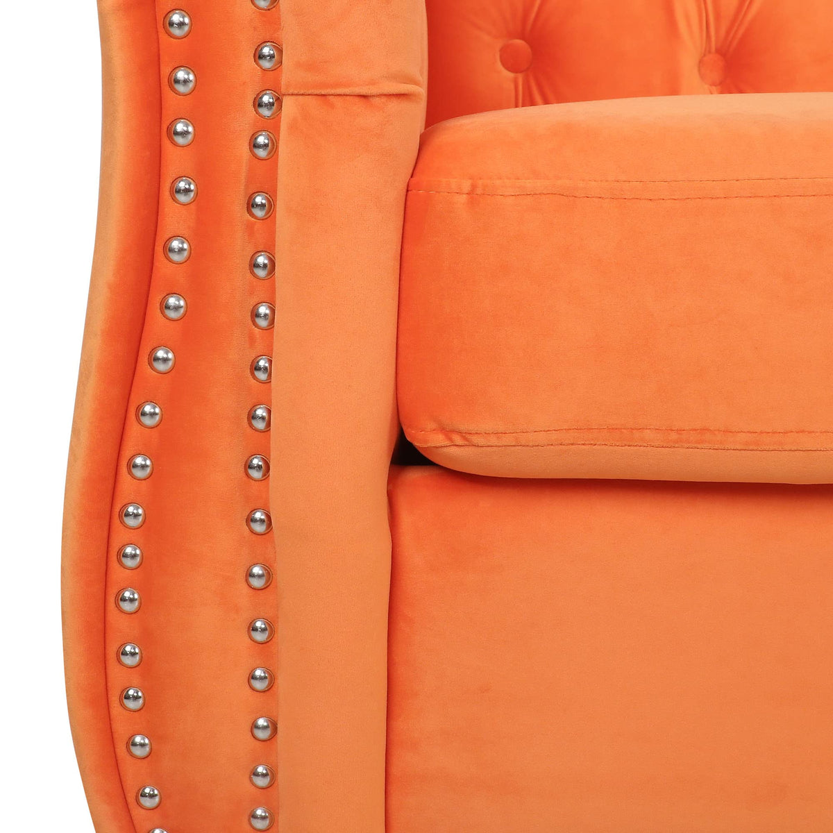 Orange Velvet 3 Seat Sofa Z41100