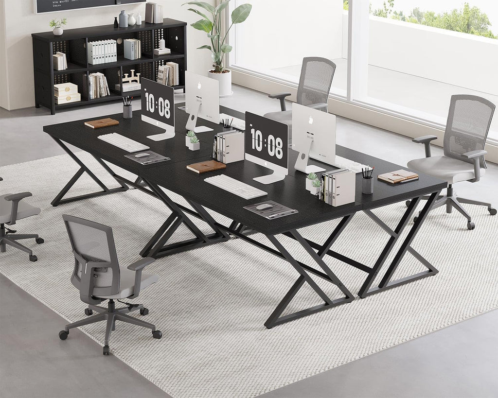 Black 47 Inch Metal and Wood Computer Desk X947590