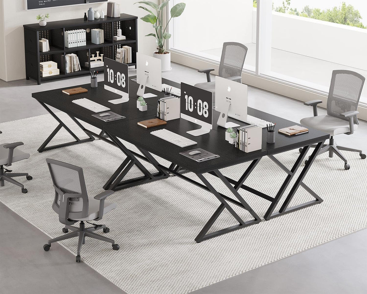 Black 47 Inch Metal and Wood Computer Desk X947590