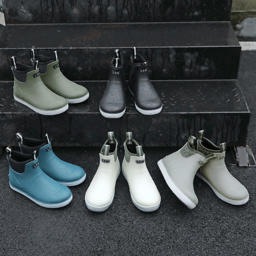 Mens Waterproof Rubber Ankle Deck Boots H745101