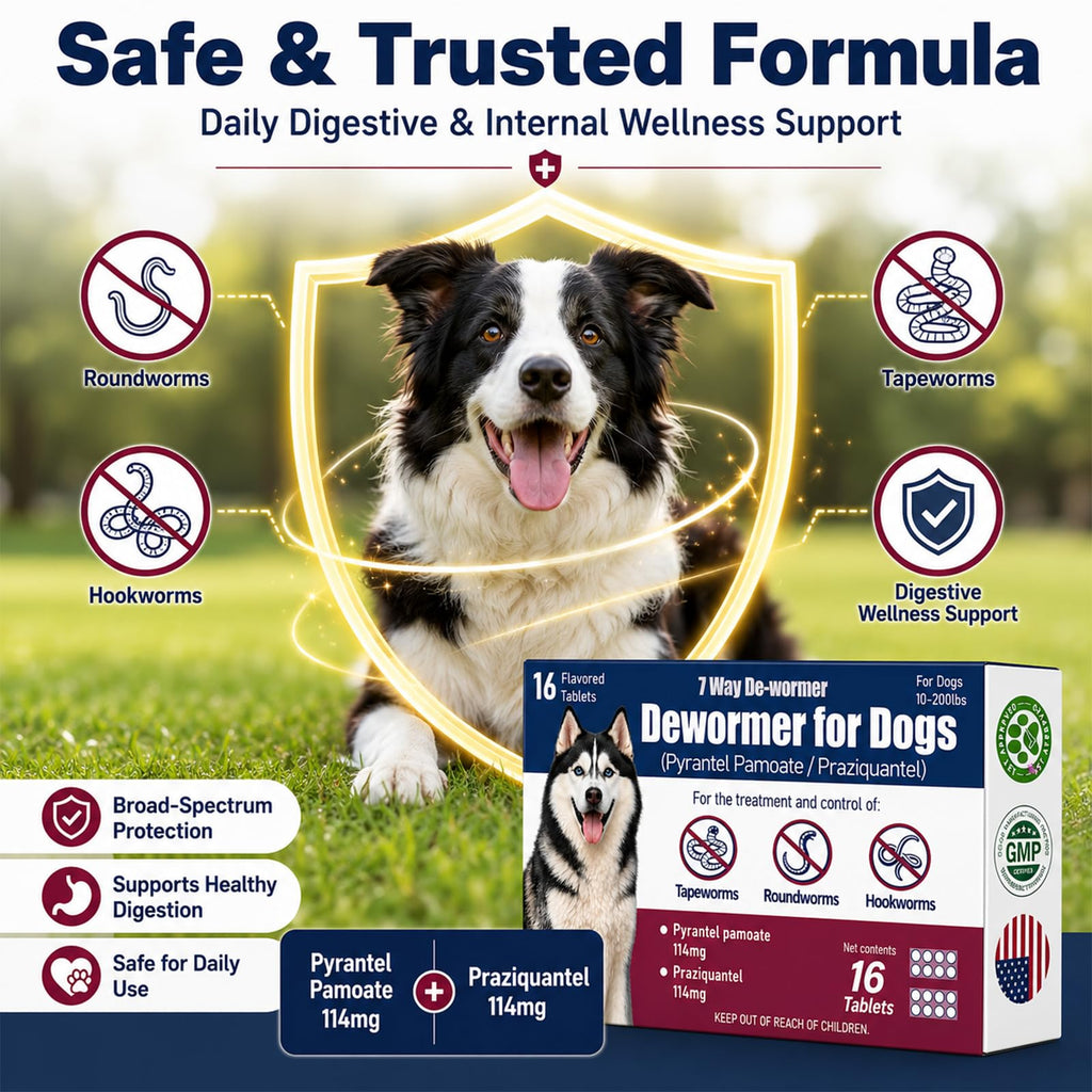 Dewormer for Dogs with Praziquantel & Pyrantel Pamoate, 16 Tablets V65701