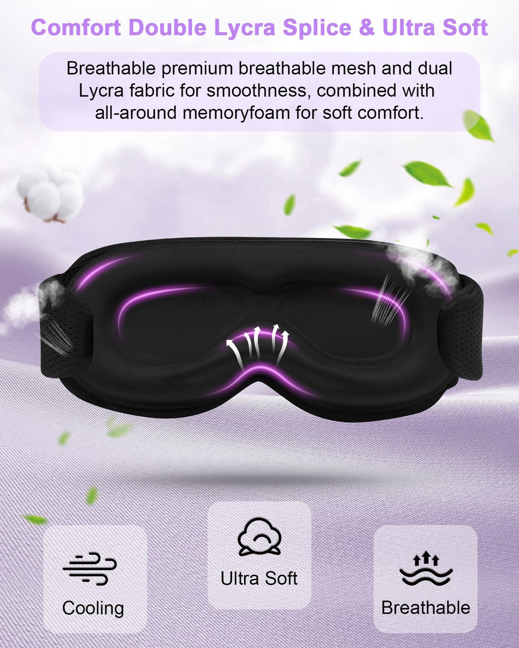3D Contoured Sleep Mask with Bluetooth Headphones Y909807