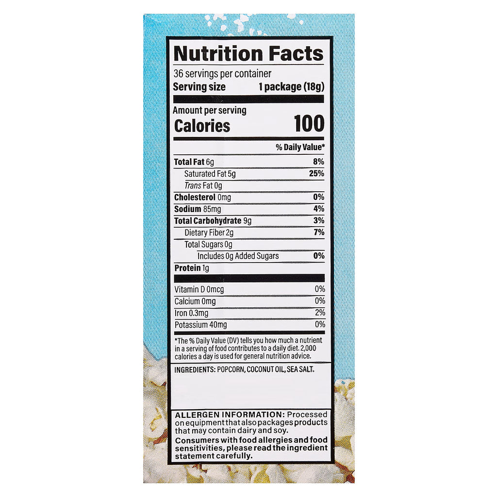Sea Salt Popcorn with Coconut Oil J73278