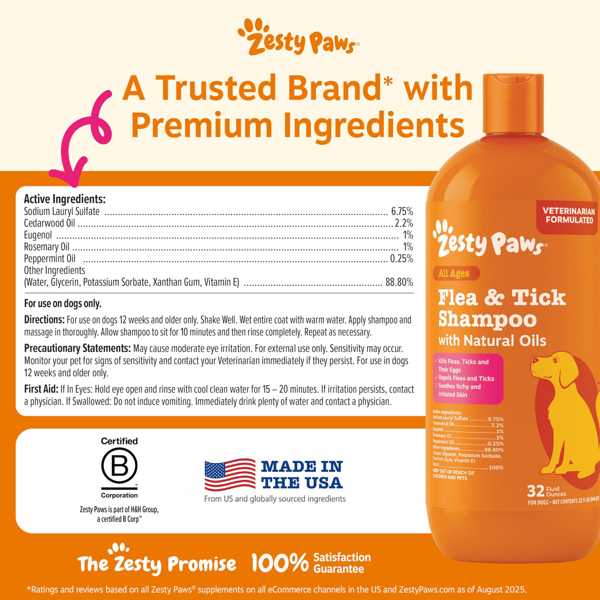 Flea and Tick Shampoo for Dogs 16oz Y35146