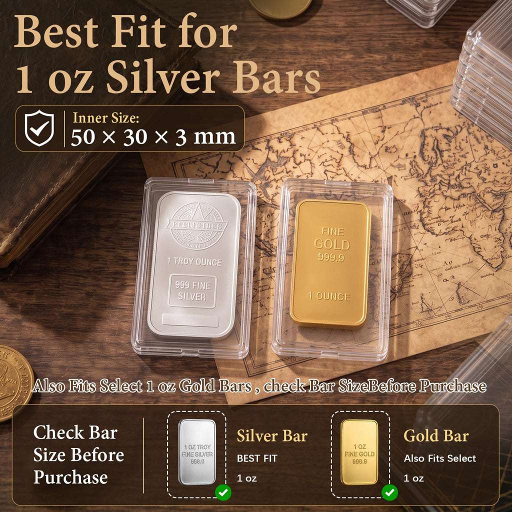 60 Pcs Silver Bar Holder Case A13152