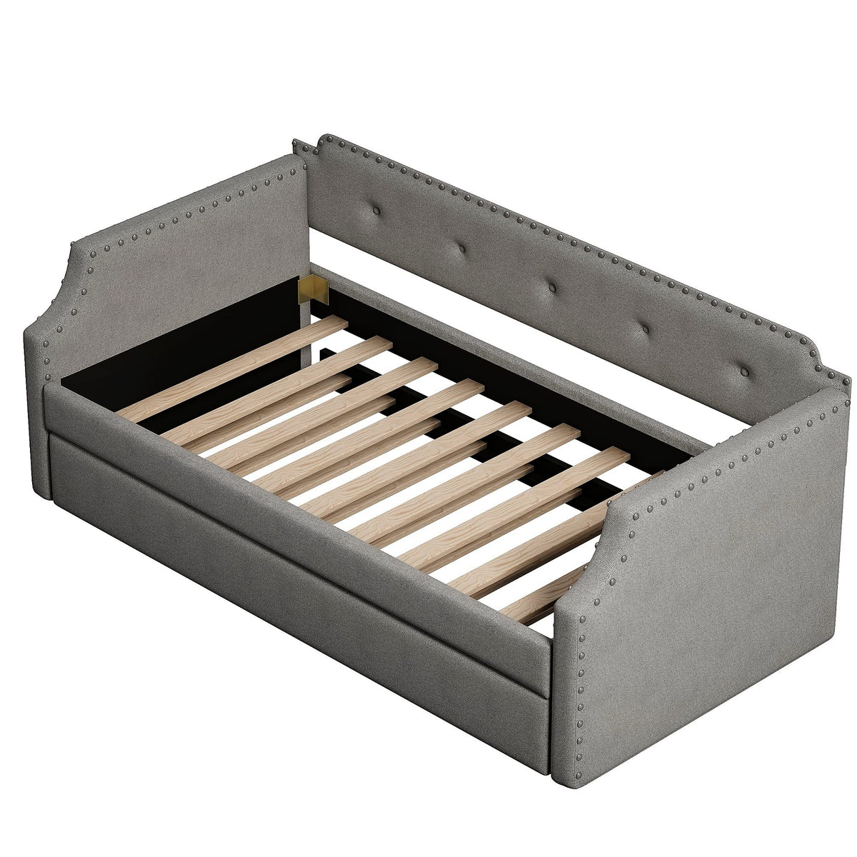 Twin Tufted Upholstered Daybed with Trundle Q539