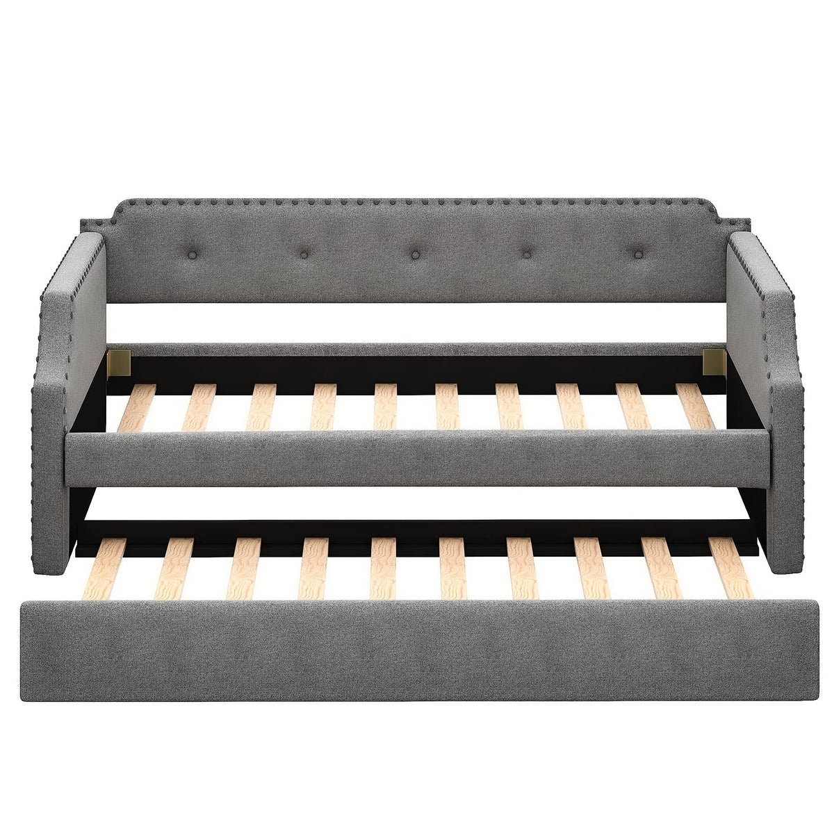 Twin Tufted Upholstered Daybed with Trundle Q539
