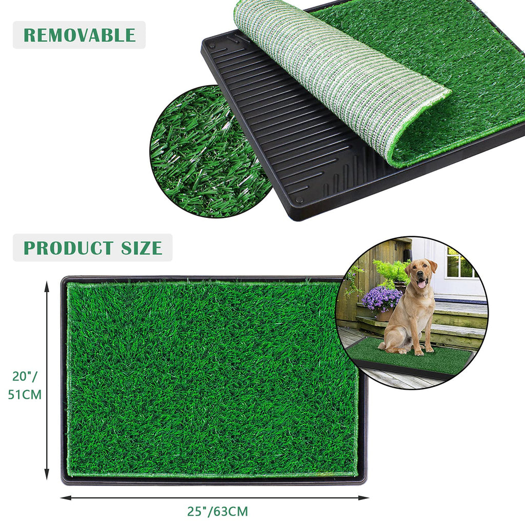 Large Dog Grass Pad with Tray and 2 Artificial Pee Grasses L360437
