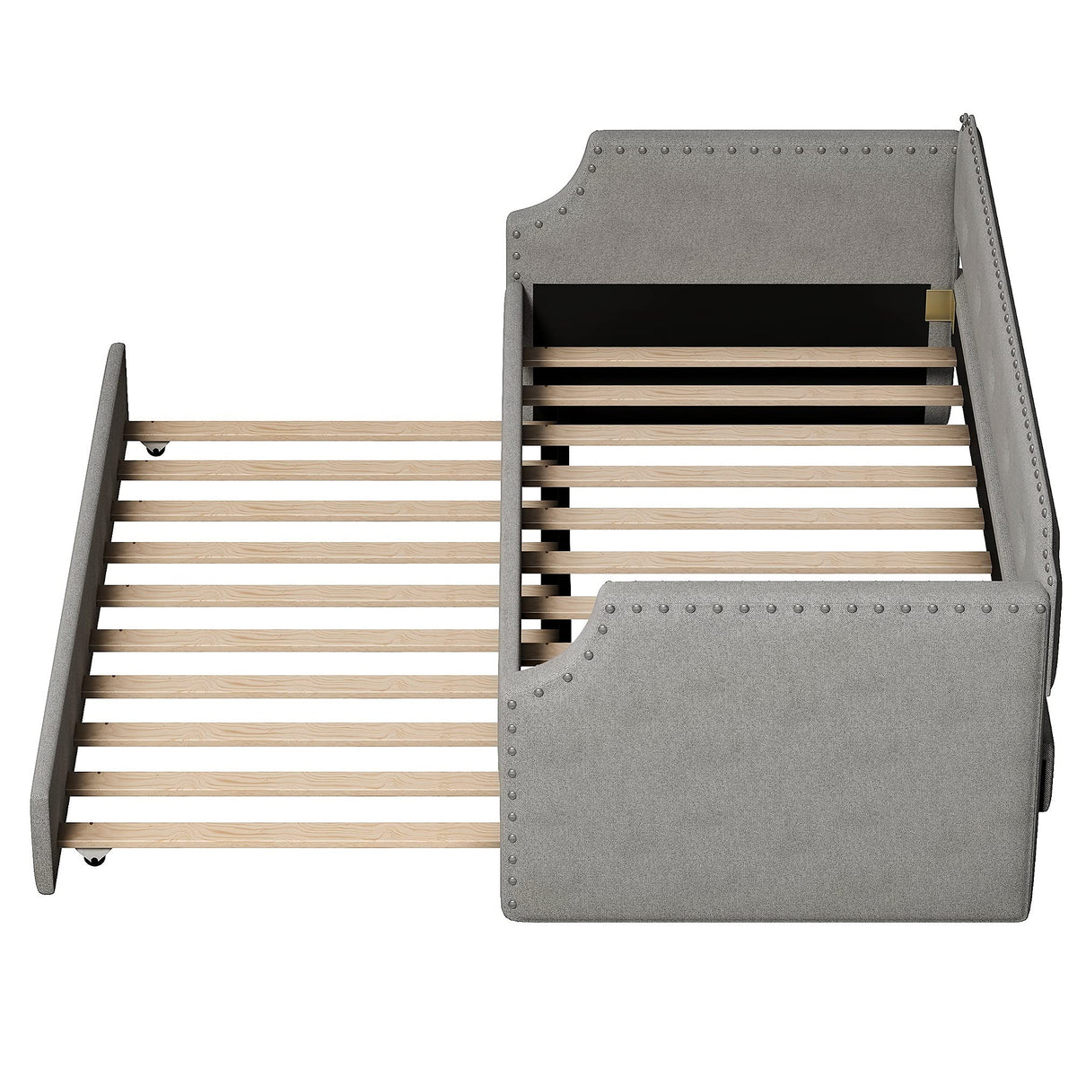Twin Tufted Upholstered Daybed with Trundle Q539