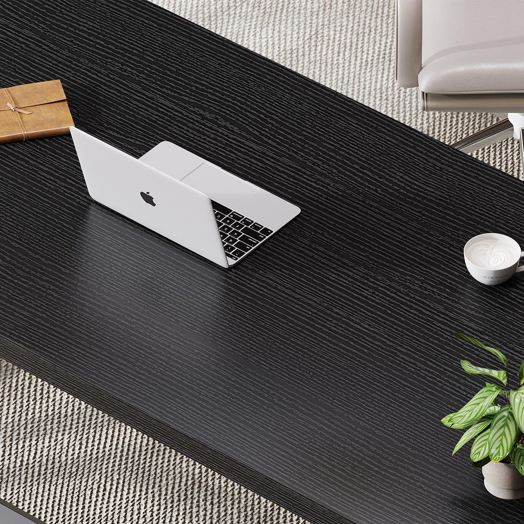Black 47 Inch Metal and Wood Computer Desk X947590