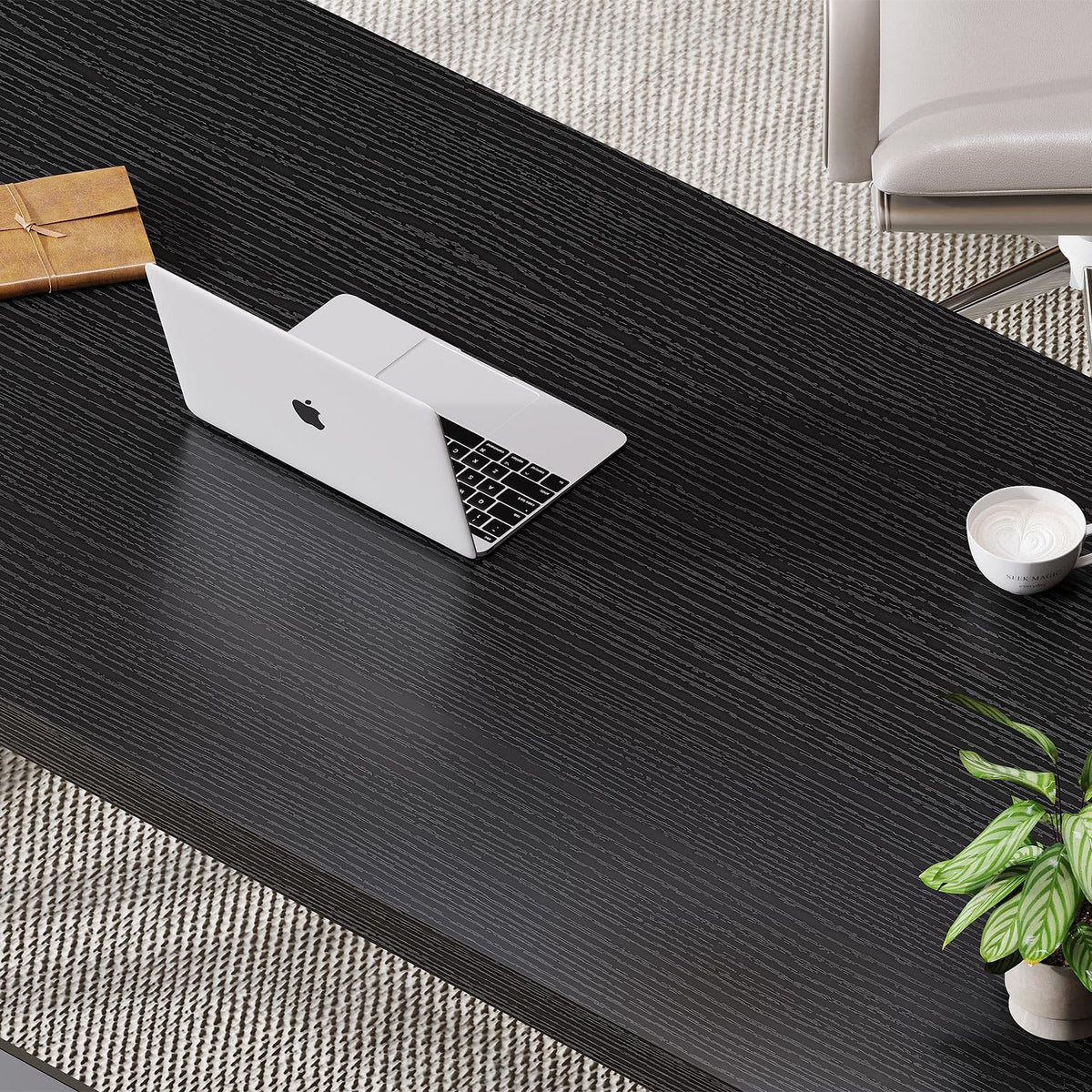 Black 47 Inch Metal and Wood Computer Desk X947590
